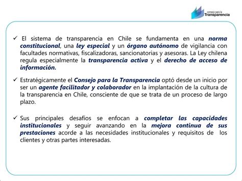 Ppt Implementación De La Cultura De La Transparencia En Chile Y Su