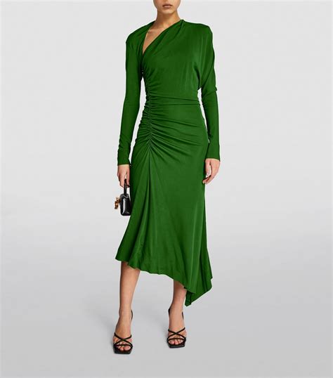 Victoria Beckham Ruched Asymmetric Midi Dress Harrods Sg