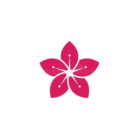 Sakura Flower Icon Logo Vector Stock Vector Illustration Of Japanese