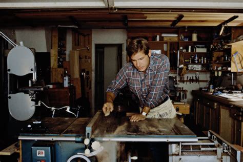 Harrison Ford In His Carpentry Workshop 1982 Oldschoolcool