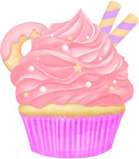 Watercolor Cupcake Elements 23294911 Png