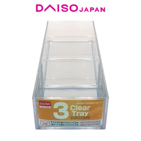 Daiso Clear Tray 3 Squares Lazada PH