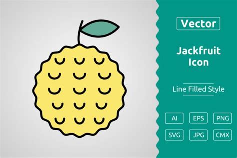 Vector Jackfruit Filled Outline Icon Graphic By Muhammad Atiq