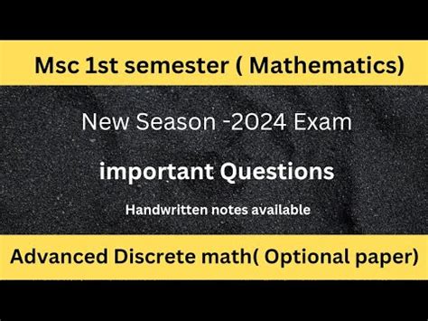 Advanced Discrete Mathematics Important Questions Msc