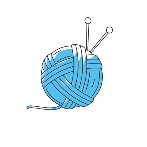 Knitting Yarn Ball And Needles Icon Vector Art At Vecteezy