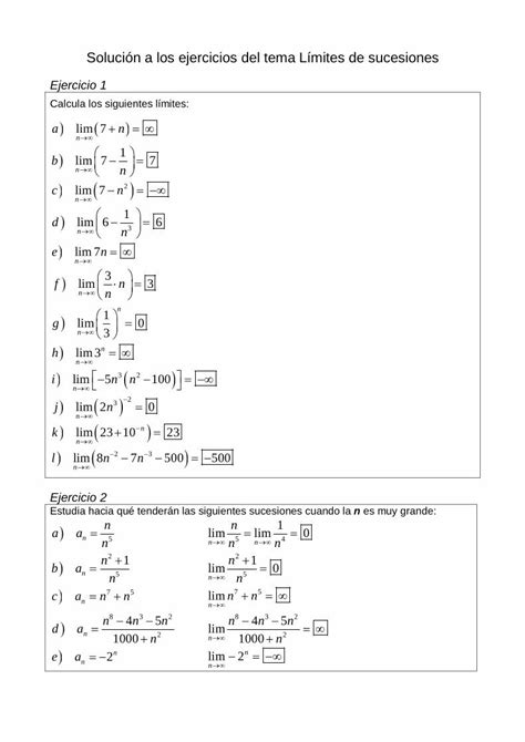 Pdf Soluci N A Los Ejercicios Del Tema L Mites De Sucesiones Pdf