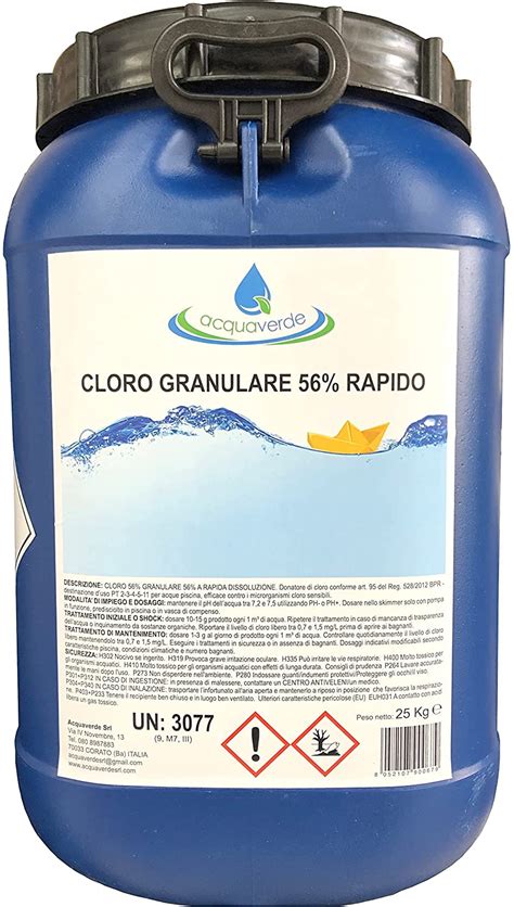 Acquaverde Cloro Granulare Rapido Kg Dicloro Trattamento Shock