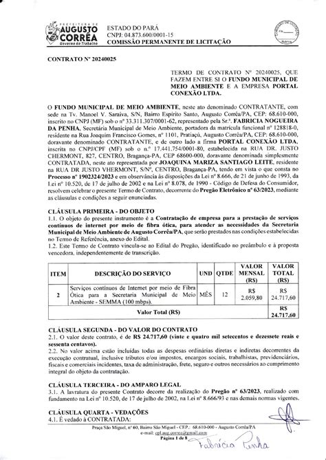 Contrato Nº 20240025 Portal ConexÃofmma Ass Prefeitura Municipal