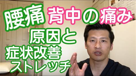 腰痛 背中の痛みの原因と症状改善ストレッチ！ 福岡県福岡市「慢性腰痛」専門整体院帆花−honoka− Youtube