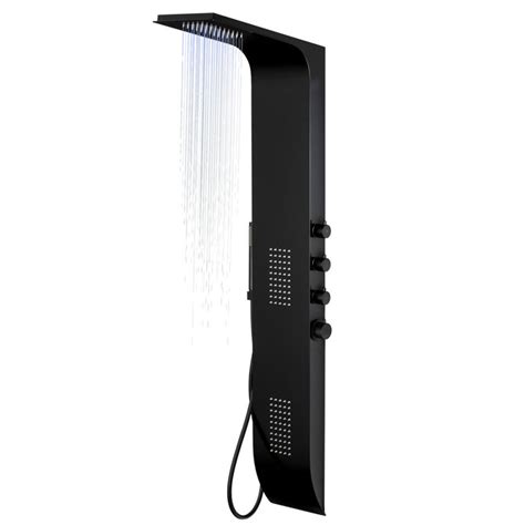 Corsan DUO Shower Panel Mixer Black LED Rainshower Black Yes Mixer