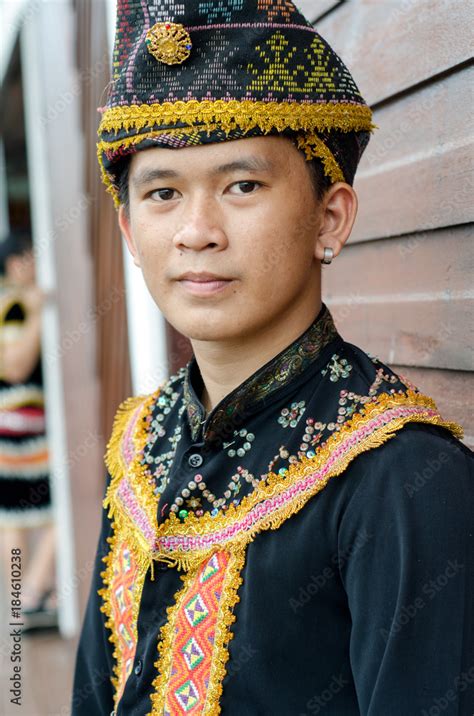 Young Man From Indigenous Dusun Lotud people of Sabah Borneo in East Malaysia in traditional ...