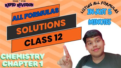 Solutions All Formula In Just 5 Minutes Class 12 Chemistry Chapter 1 Ncert Neet Jee