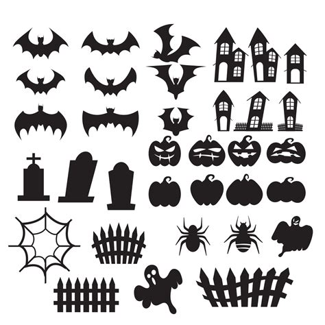 halloween silhouettes bundle set vector image 11412331 Vector Art at ...