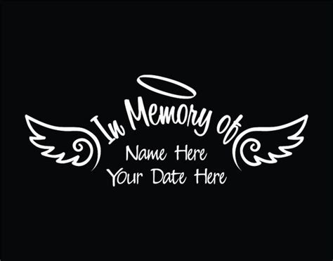 In Loving Memory Of 14 Heart W Cross Decal Window Personalized