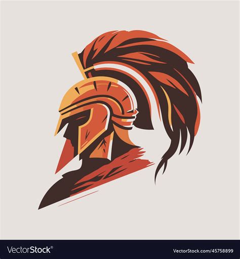 Spartan soldier head logo icon symbol Royalty Free Vector