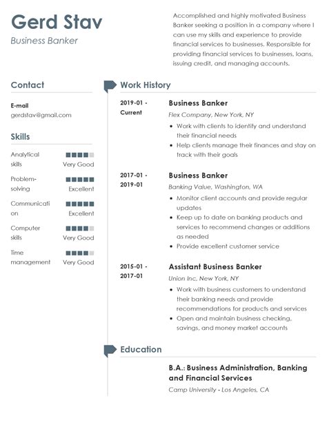 Business Banker Resume Examples