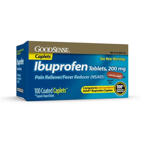 Equate Ibuprofen Tablets 200 Mg Pain Reliever And Fever Reducer 100