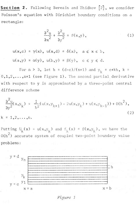 The Numerical Solution Of Elliptic Partial Differential Equations By