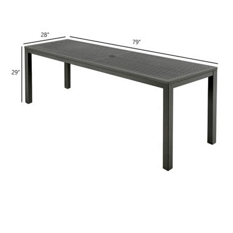 Barlow Tyrie Aura Narrow Rectangular Dining Table Aluminum