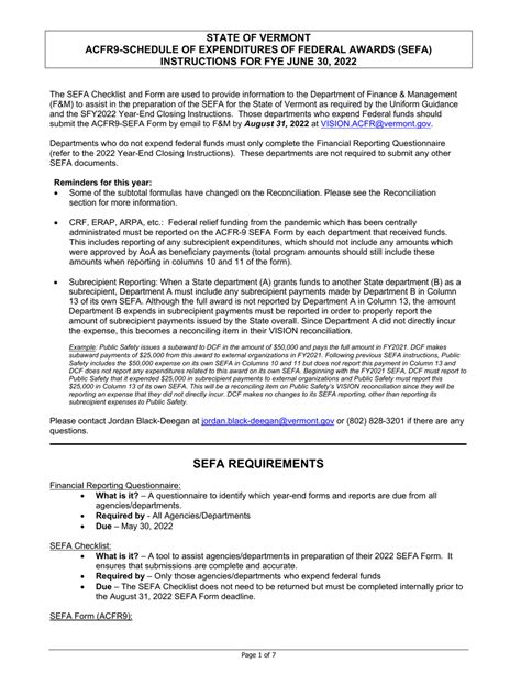 Download Instructions For Form Acfr 9 Sefa Form Pdf 2022 Templateroller