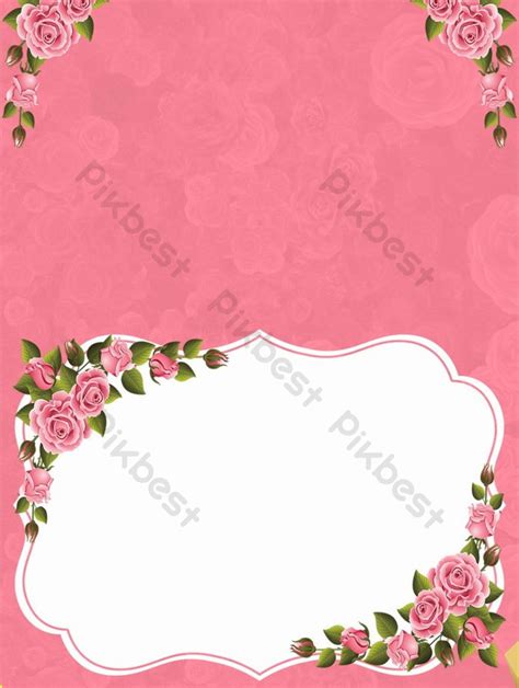 Gambar  Pink Rose Gambar Latar Belakang Undangan Pernikahan Romantis