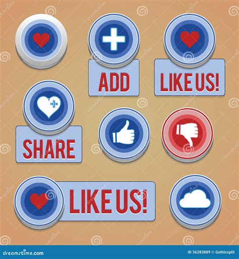 Like and share button stock vector. Illustration of round - 36283889