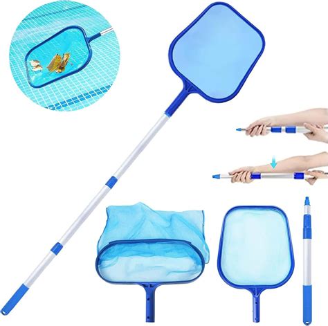 Pool Skimmer Net Kit Swimming Pool Net Leaf Skimmer With Flat Rake