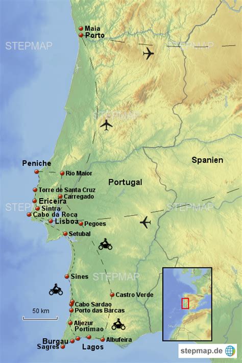 StepMap Portugal Landkarte für Deutschland