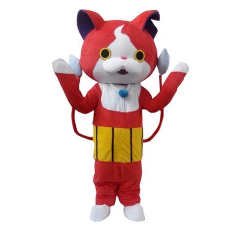 Unisex Mascot Costume Youkai Watch Jibanyan Red Cat Cartoon Mascot