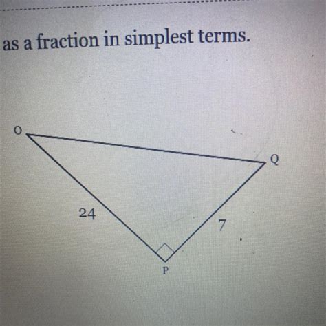 Express Sin Q As A Fraction In Simplest Terms Brainly