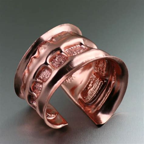 Striking Fold Formed Copper Cuff Showcased By Https