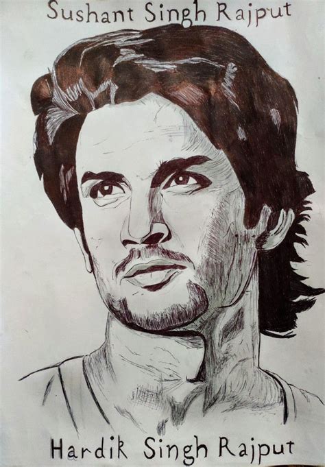 Sushant Singh Rajput Book Art Drawings Music Art Drawing Pencil Sketch Portrait