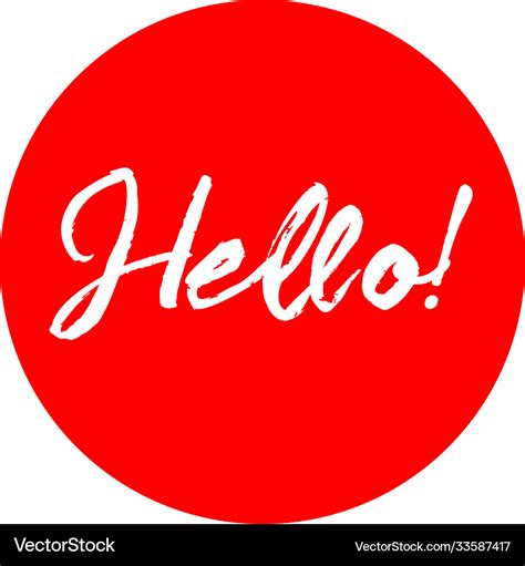 Hello Label Template Design Royalty Free Vector Image