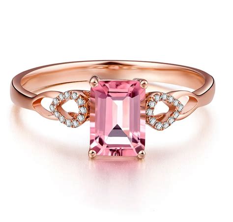 Beautiful 1 Carat Pink Sapphire And Diamond Engagement Ring In Rose Gold Jeenjewels