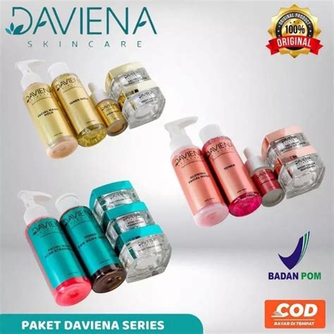 Jual DAVIENA SKINCARE PAKET GLOWING ACNE GOLD MENCERAHKAN