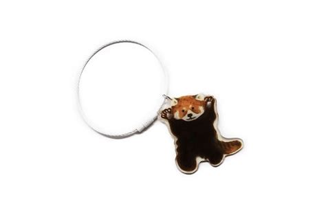 Red Panda Standing Up Keychain With Screw Clasp In Shrink Etsy