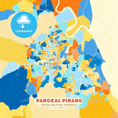 Pangkal Pinang Bangka Belitung Indonesia Blue And Orange Vector Art