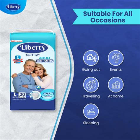 Buy Liberty Eco Adult Diaper Pants Large L 60 Count Waist Size 30 55 Inch Pack Of 3 20 Count