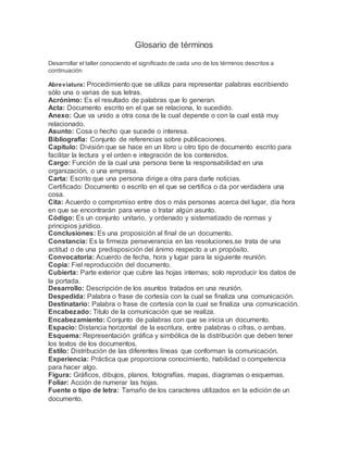 Glosario T Rminos Documentos Pdf