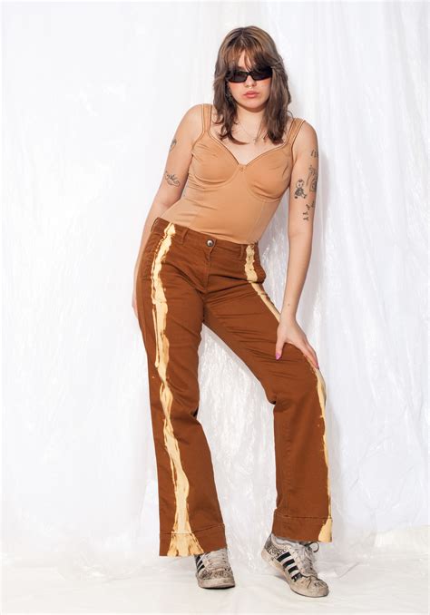 Vintage Flare Trousers Y K Reworked Hand Painted Pants Pop Sick Vintage