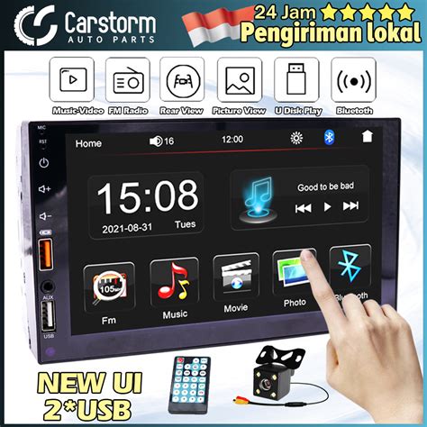 Jual 7 Inci Radio Mobil Double Din Head Unit Mobil Audio Player Layar