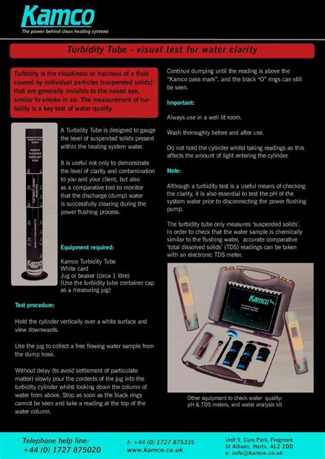 PDF Turbidity Tube Visual Test For Water Clarity A Turbidity Tube