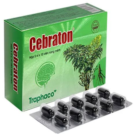 Cebraton Hộp 5 Vỉ X 10 Viên Nang Traphaco - Xoá Dấu, | Sỉ Dược