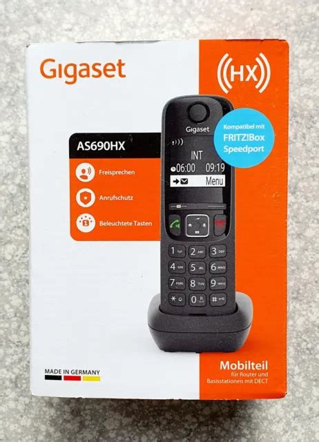 GIGASET AS69HX TÉLÉPHONE sans fil ADDITIONNEL noir NEUF EUR 15 00