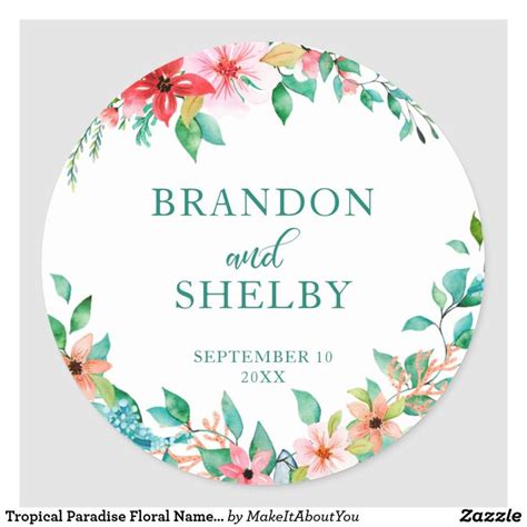 Tropical Stickers Results Zazzle Wedding Stickers Tropical