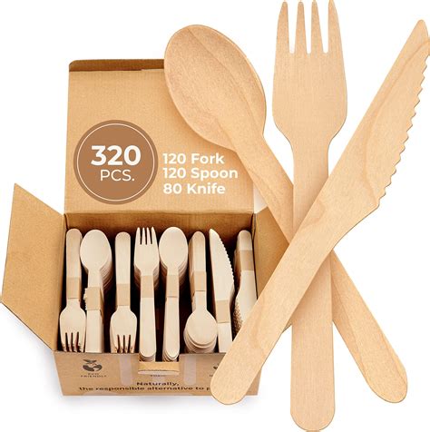 Amazon Lilimpact Disposable Bamboo Utensils Forks Spoons