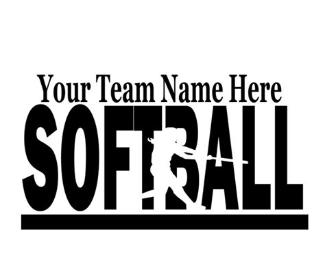 Softball Decal With Batter Customized With Team Name Or Player Name