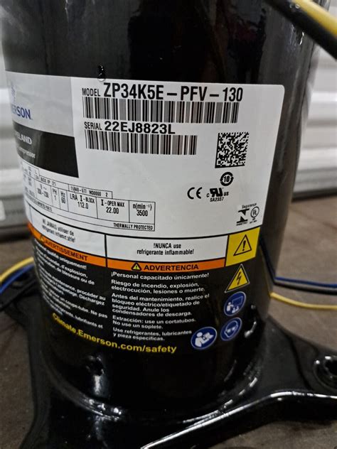 Copeland 3 Ton Scroll Compressor ZP34K5E PFV 130 For R 410A Use Only