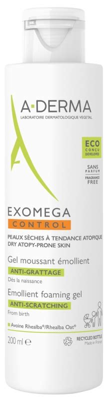 Exomega Control Gel moussant émollient A derma peaux sèches et atopiques