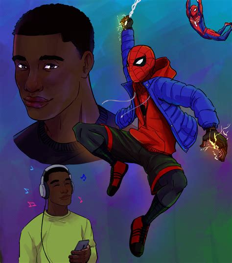 Miles Morales (and Peter Parker) doodles by davidscribble on DeviantArt